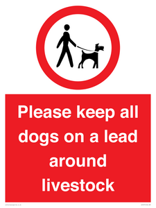 Please keep all dogs on a lead around livestock